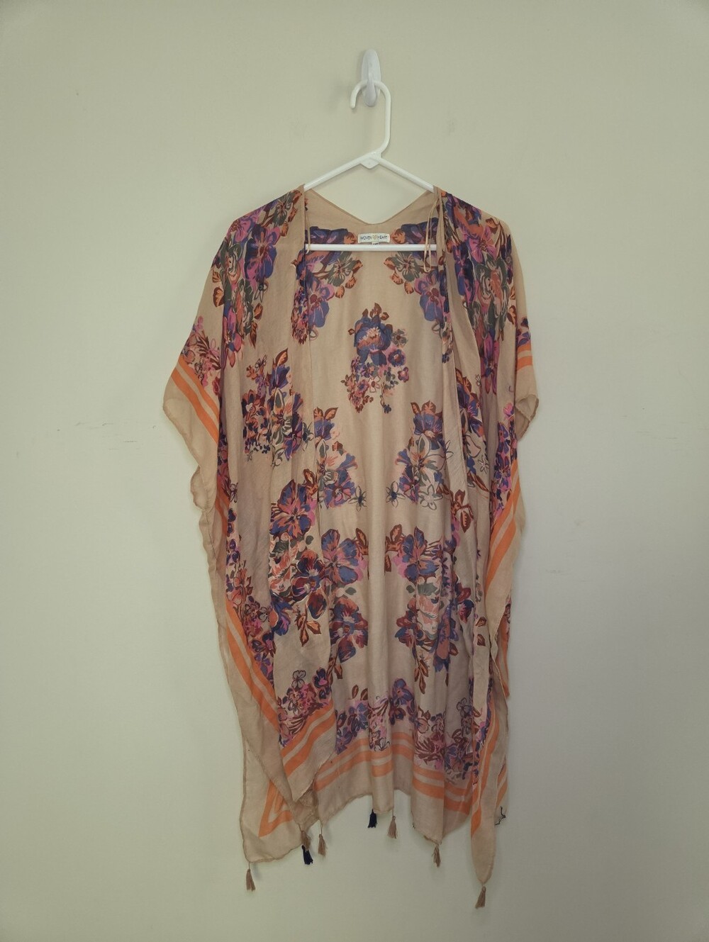Women's Woven Heart Boho Kimono Onesize